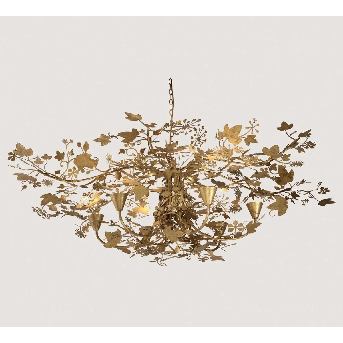 Porta Romana I  Ivy Shadow Chandelier Large with Chain | Forest Gold