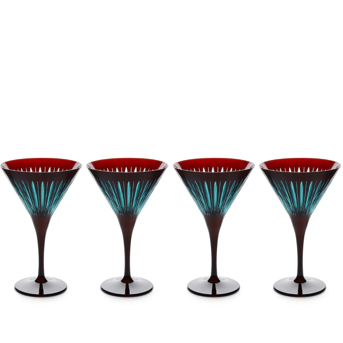 L’Objet | Prism Martini Glasses Set of 4 | Bordeaux