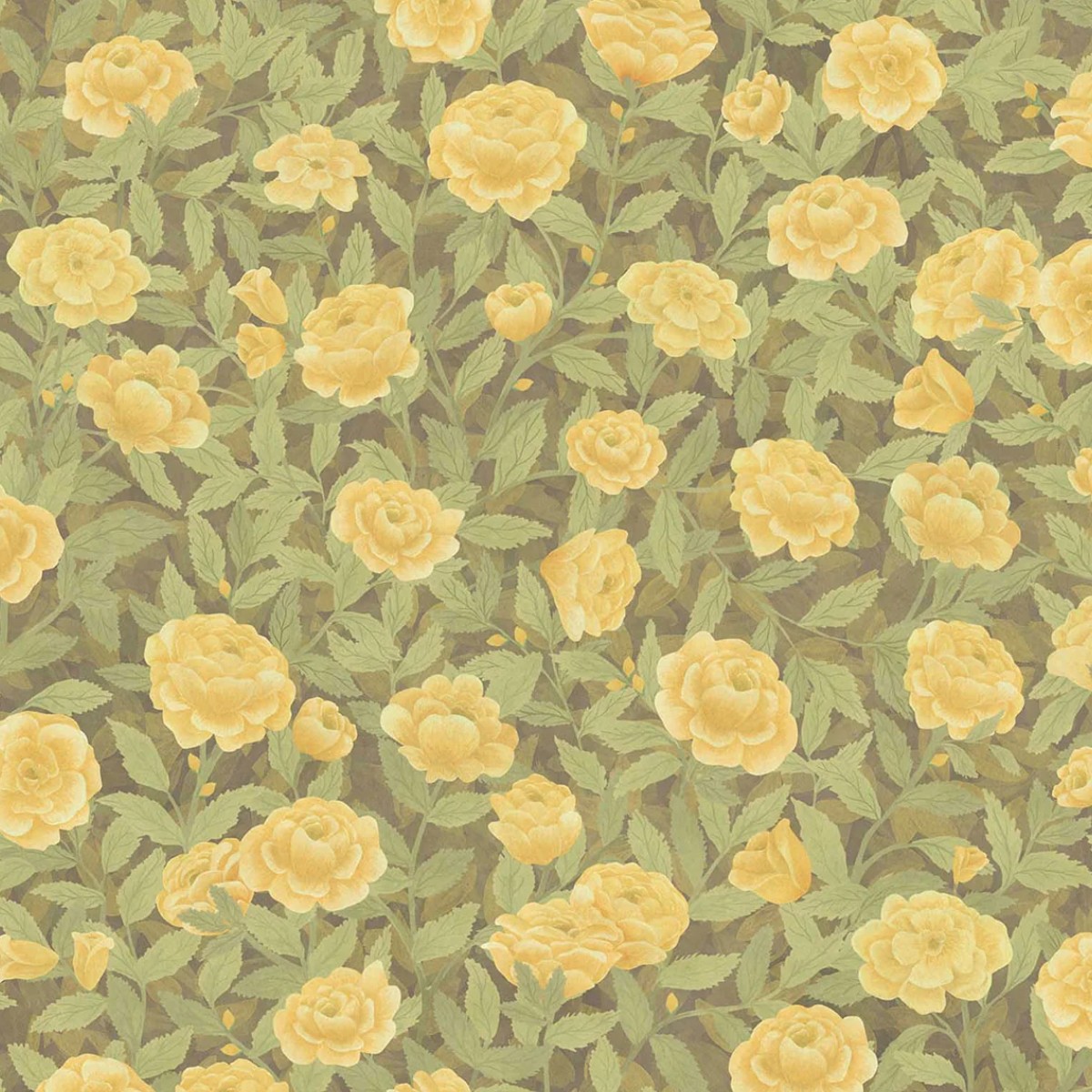 Cole & Son | Idyll Roses Linen Union | Honey Citrine