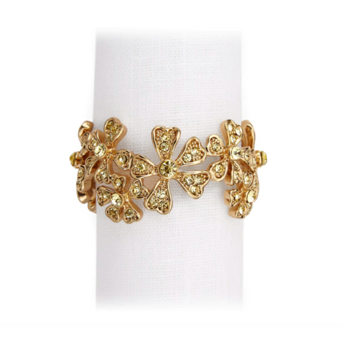 L’Objet I Garland Napkin Jewels | Yellow Crystal Plated Rings