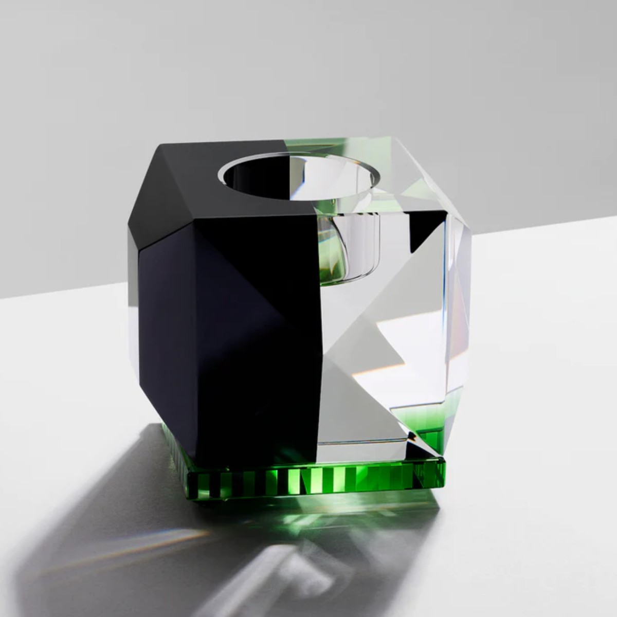 Reflections Copenhagen | Ophelia Tea Light Holder | Clear / Black / Green