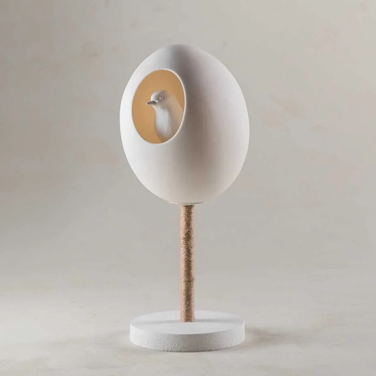 Porta Romana | Funky Robin Table Lamp Small | Stucco Plaster White