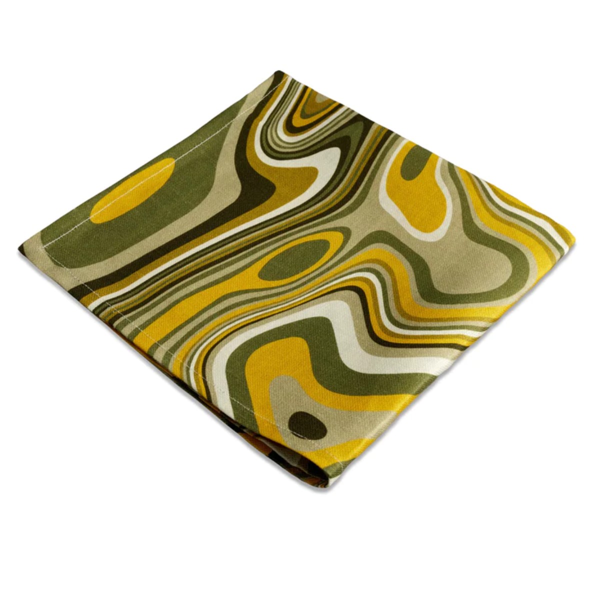 L’Objet | Waves Napkins (Set of 4) | Green and Yellow