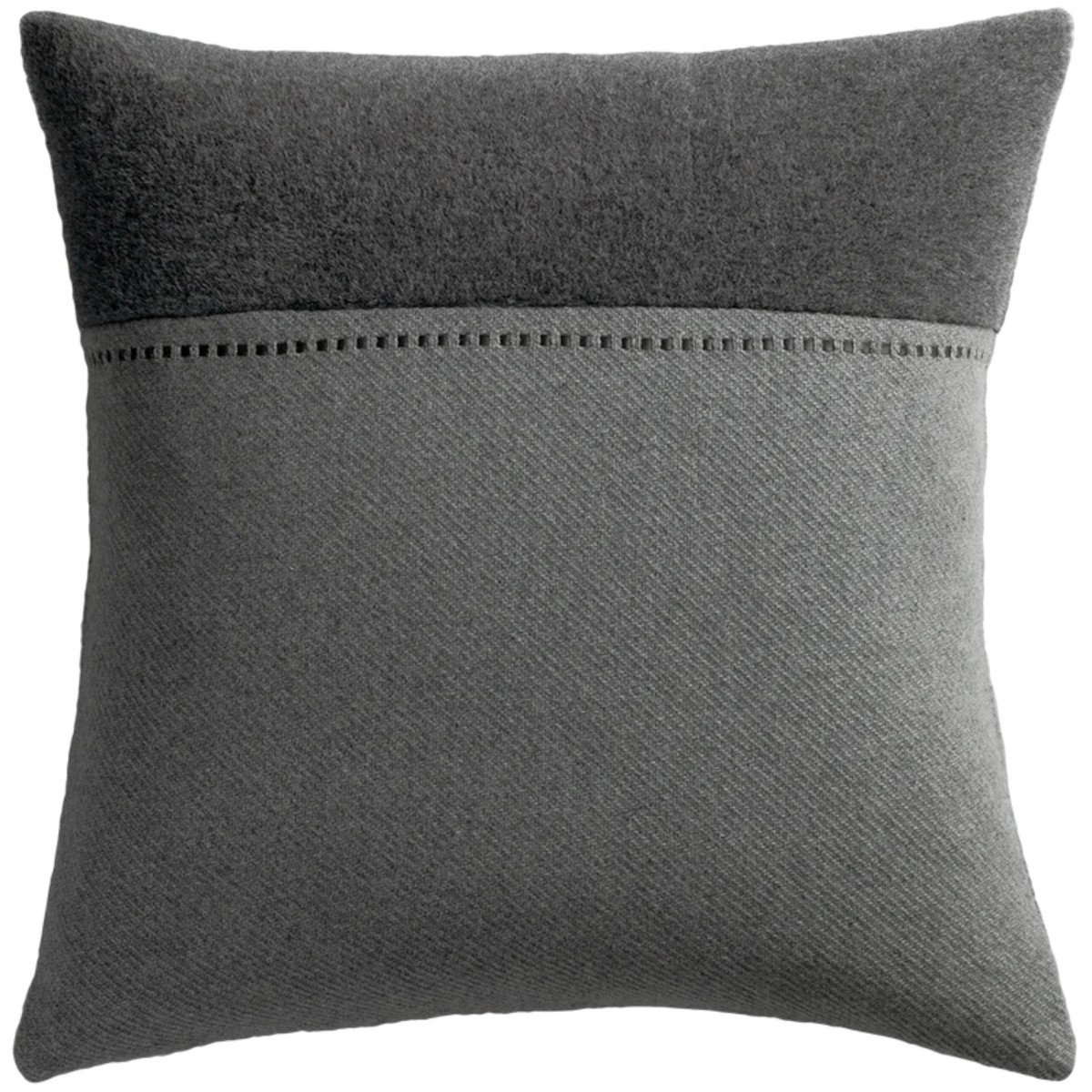 de Le Cuona | Cashmere Wool Twill Cushion With Alpaca Panel | Dark Grey