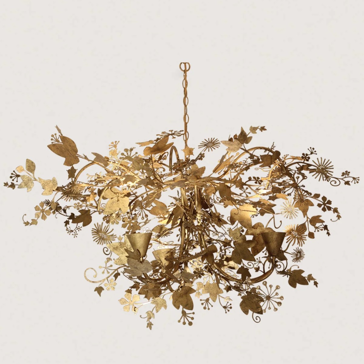 Porta Romana I Ivy Chandelier Small | Forest Gold