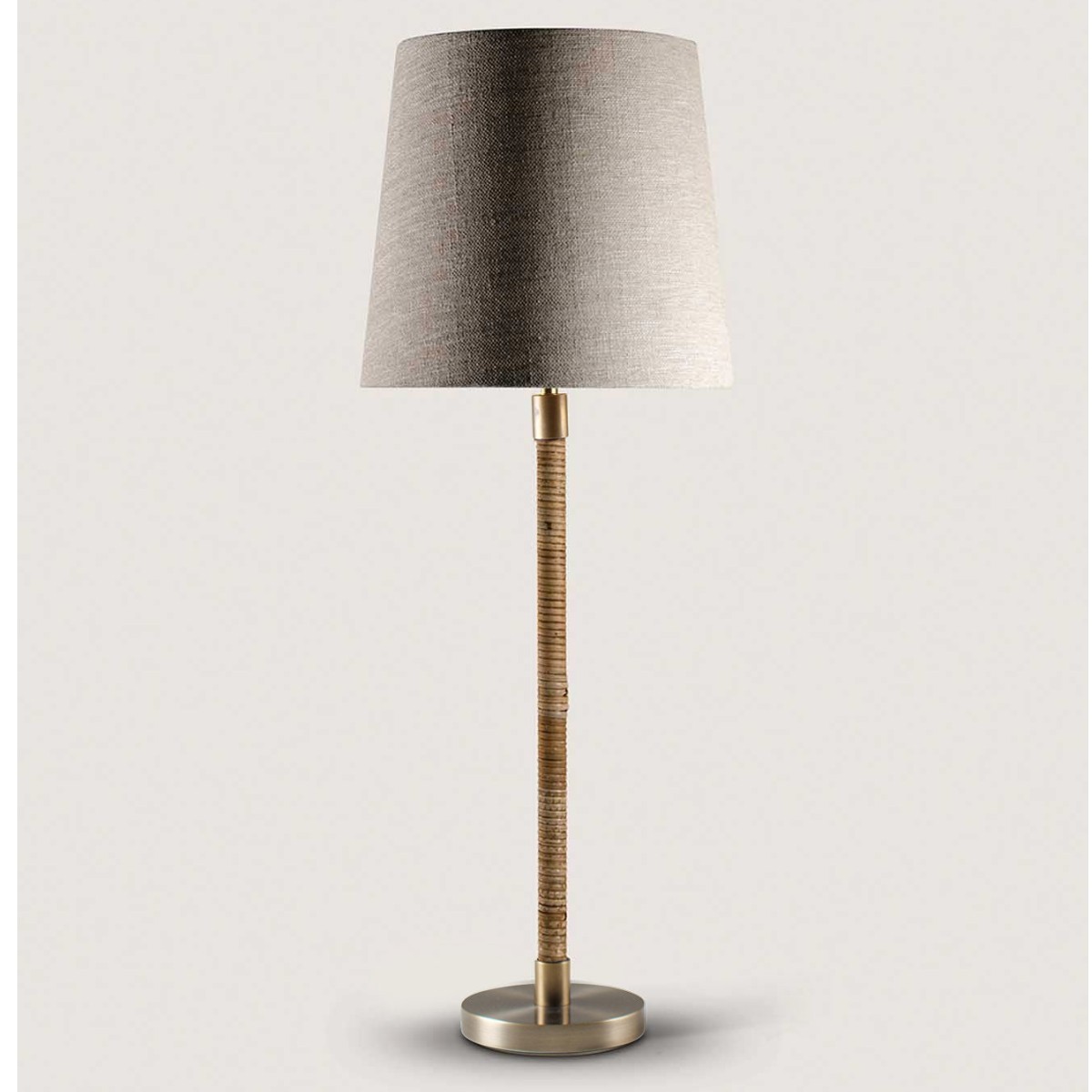 Porta Romana I Holden Table Lamp Large | Dark Cane with Antique Brass