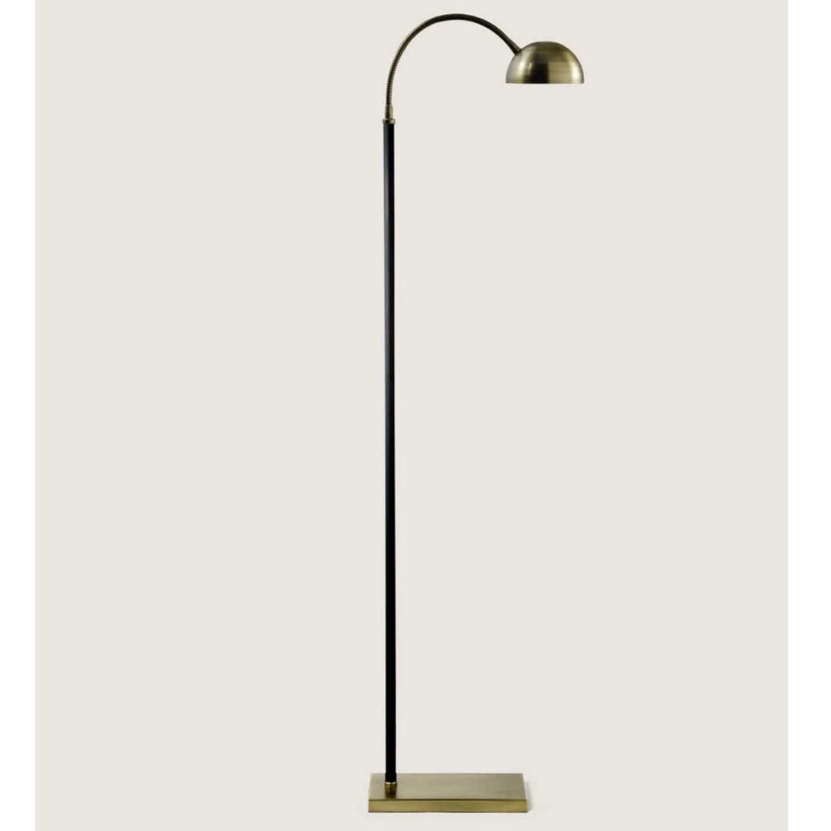 Porta Romana I Arc Floor Lamp | Aged Gold with Black