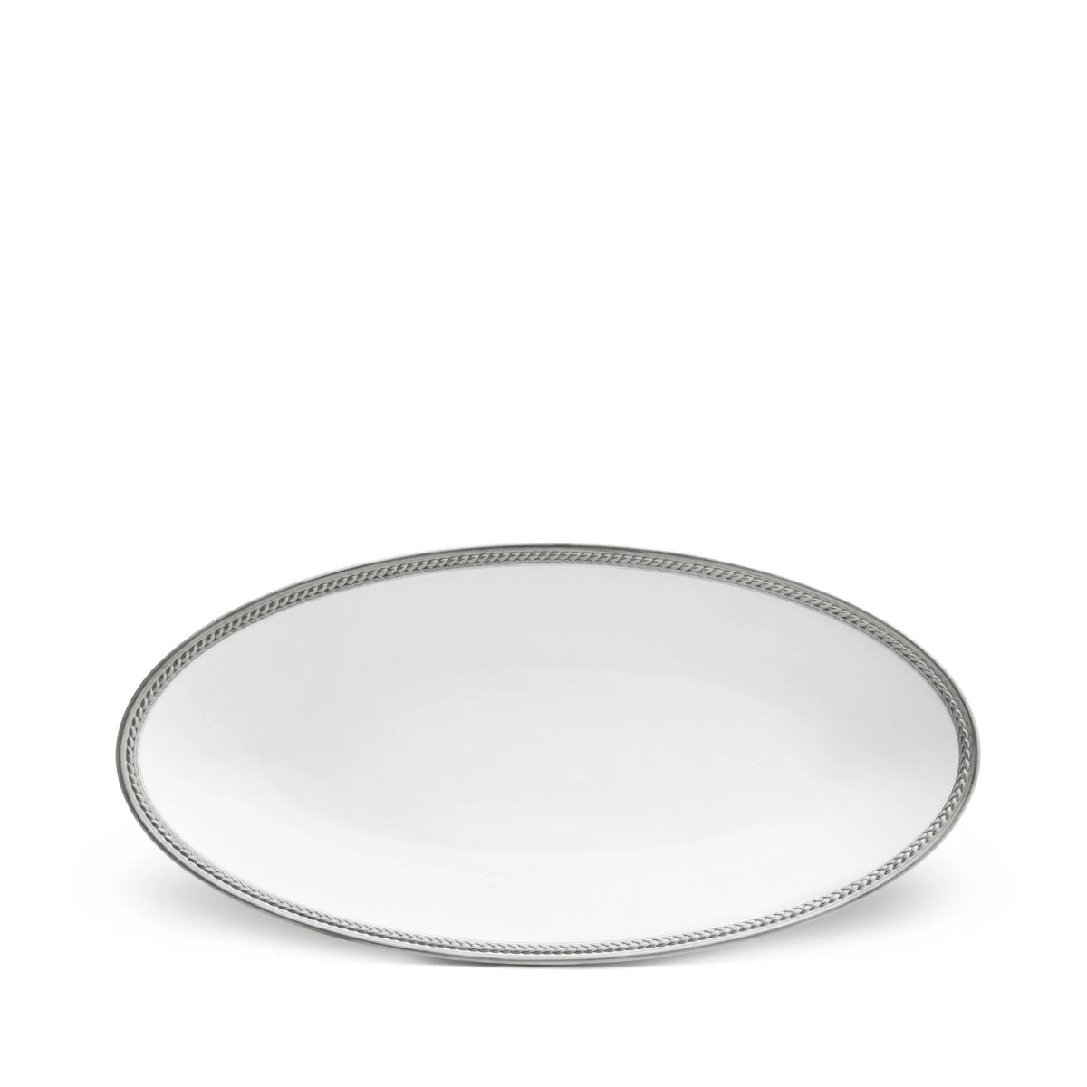L’Objet | Soie Tressee Oval Platter - Small | Platinum