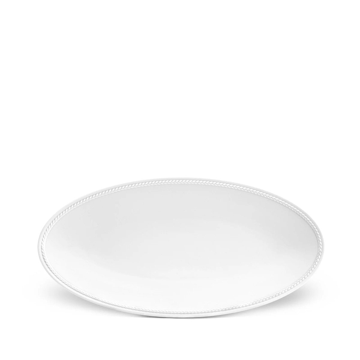 L’Objet | Soie Tressee Oval Platter - Small | White