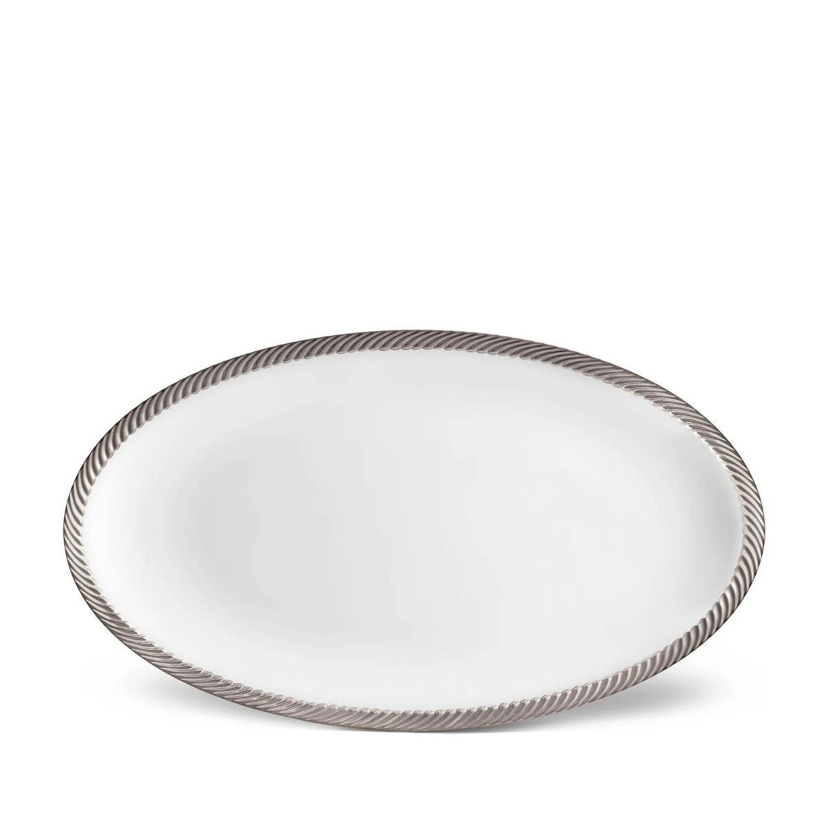 L’Objet | Corde Oval Platter - Large | Platinum