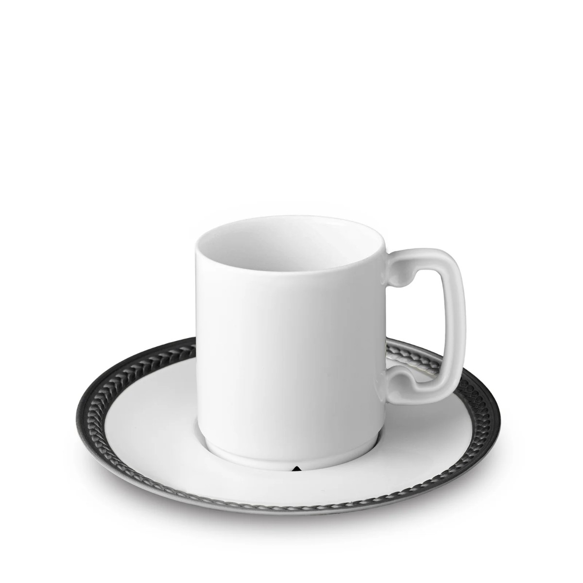 L’Objet | Soie Tressee Espresso Cup + Saucer | Black