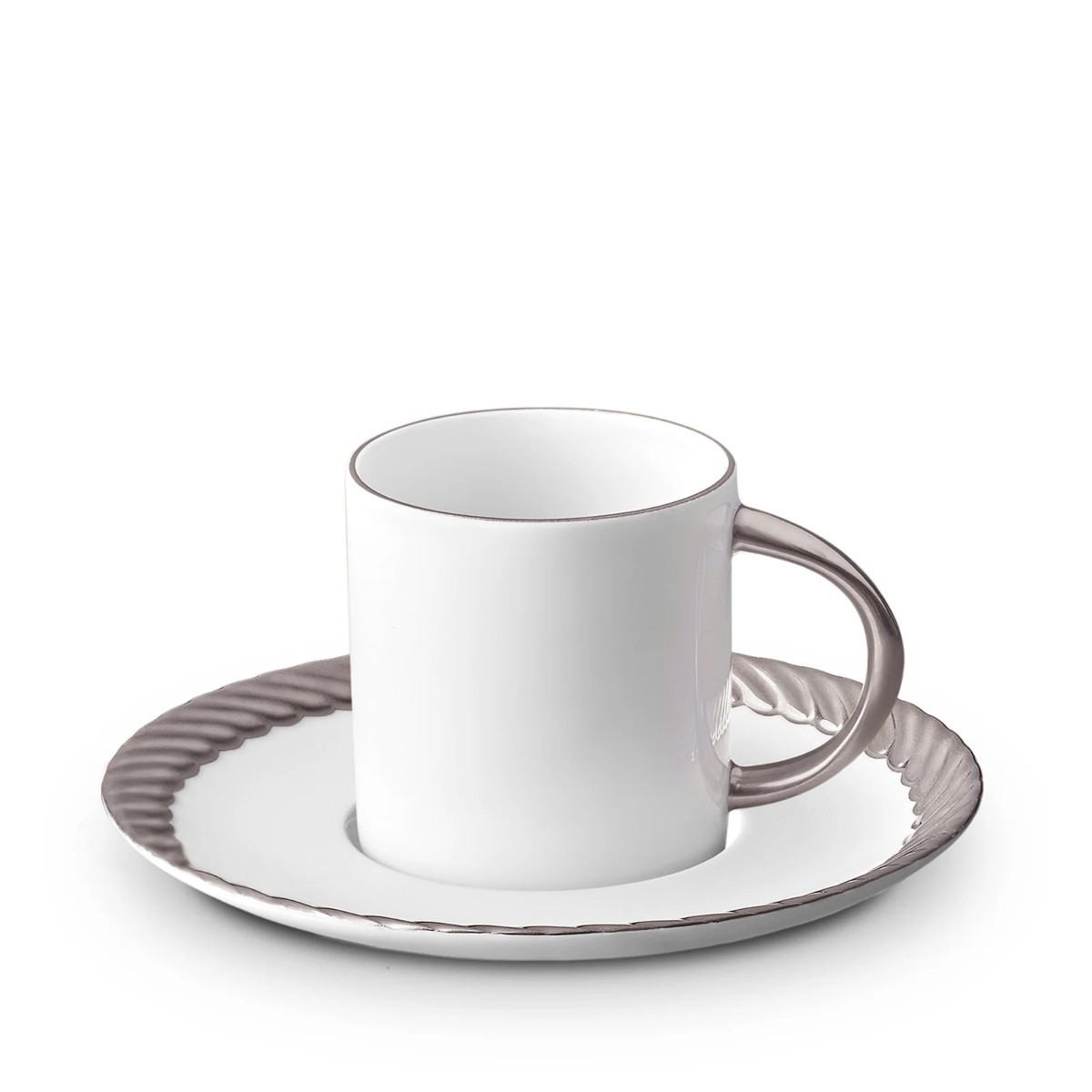 L’Objet | Corde Espresso Cup + Saucer | Platinum