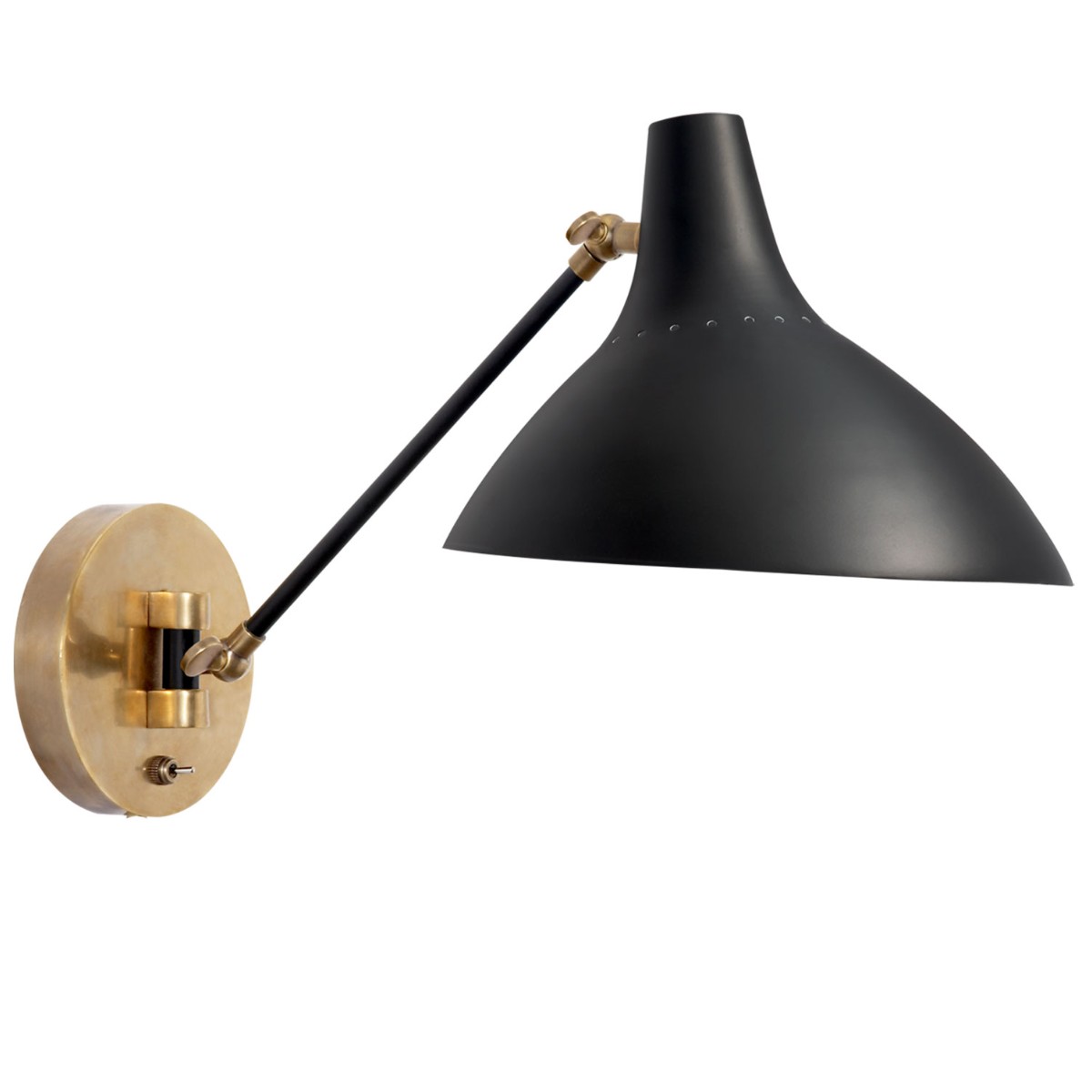 AERIN | Charlton Wall Light | Black and Hand Rubbed Antique Brass