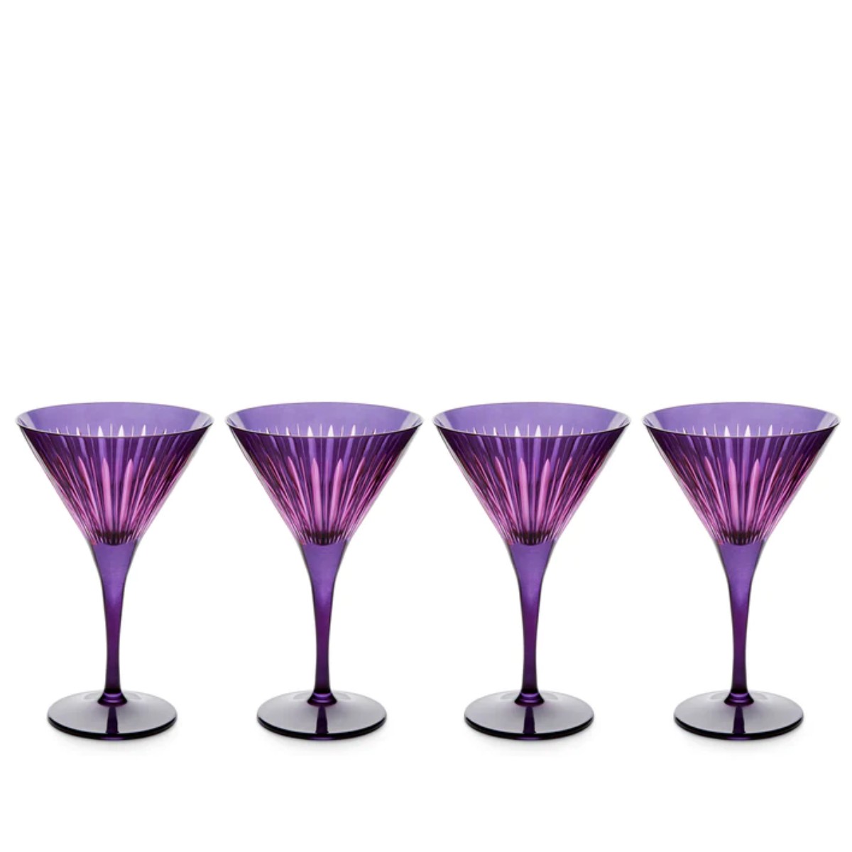 L’Objet | Prism Martini Glasses Set of 4 | Purple