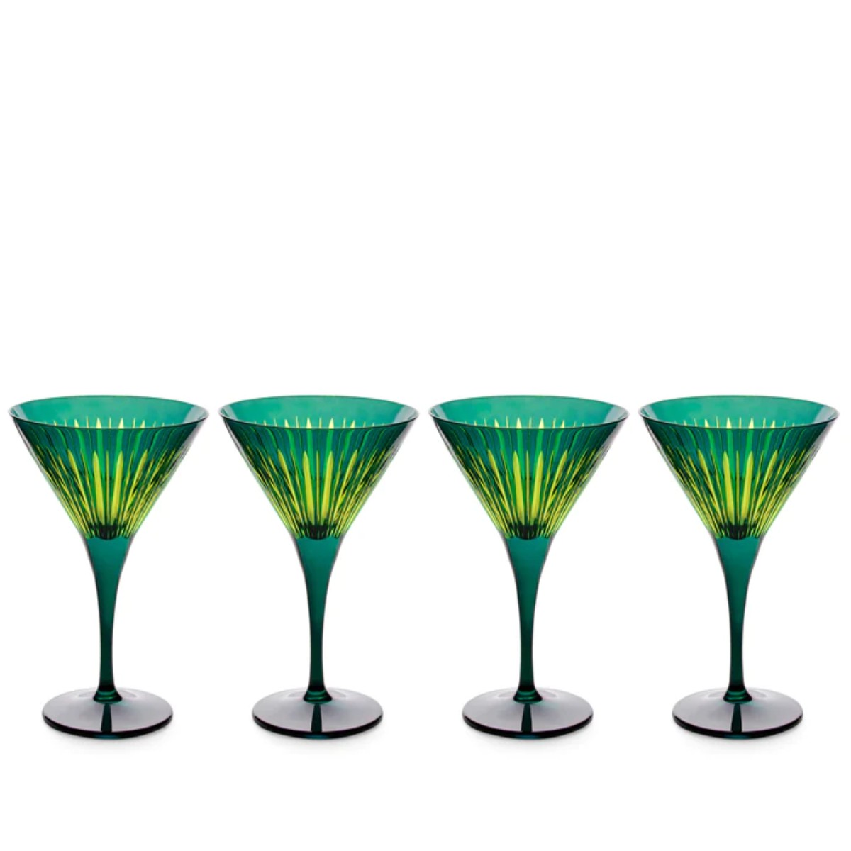 L’Objet | Prism Martini Glasses Set of 4 | Green
