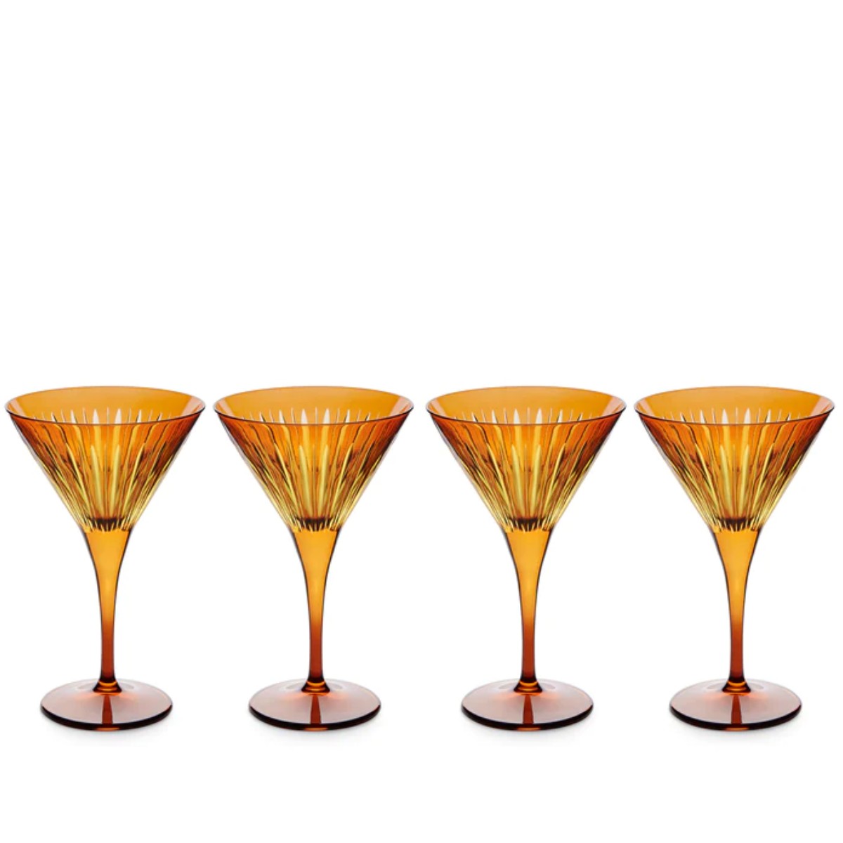 L’Objet | Prism Martini Glasses Set of 4 | Amber