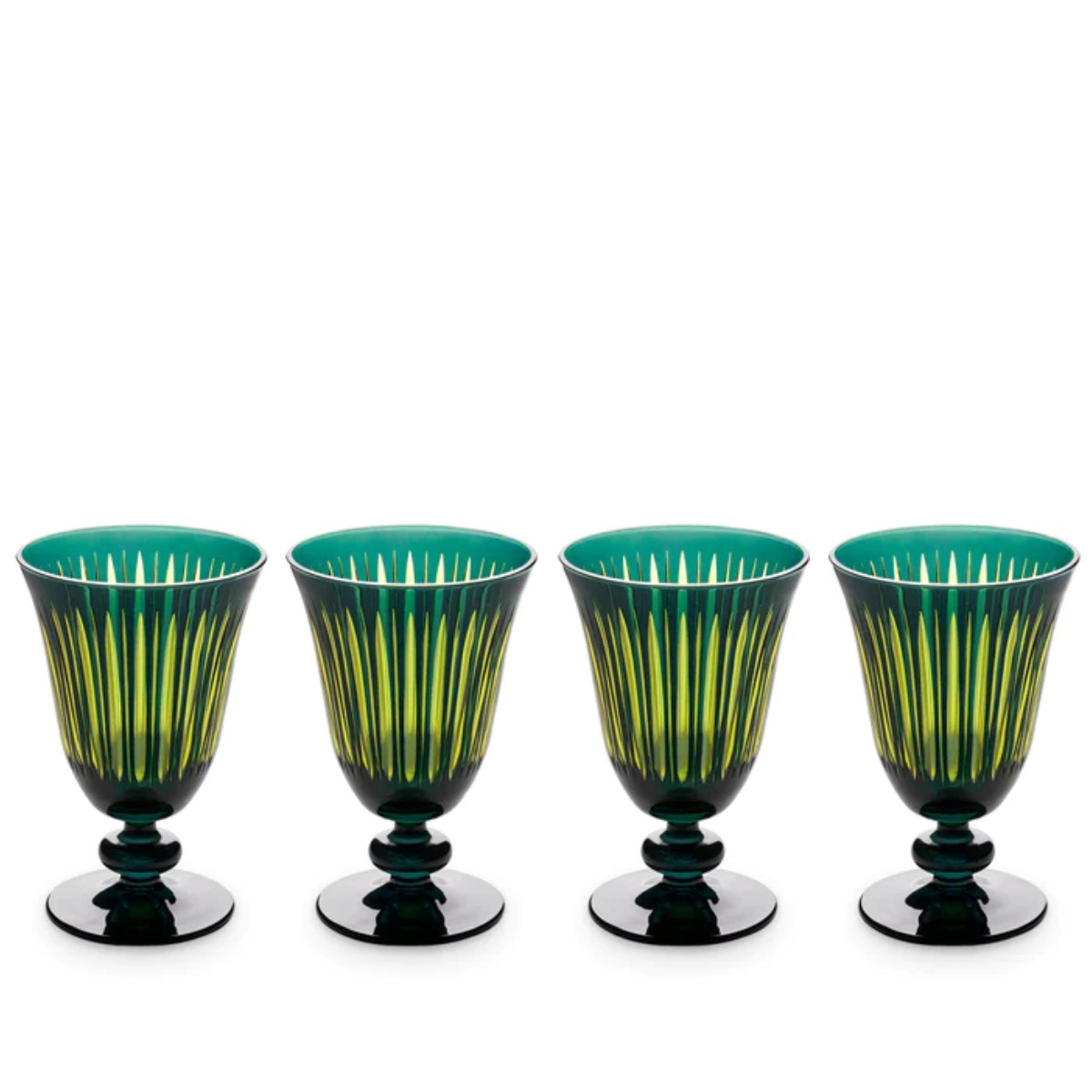 L’Objet | Prism Wine Glasses Set of 4 | Green