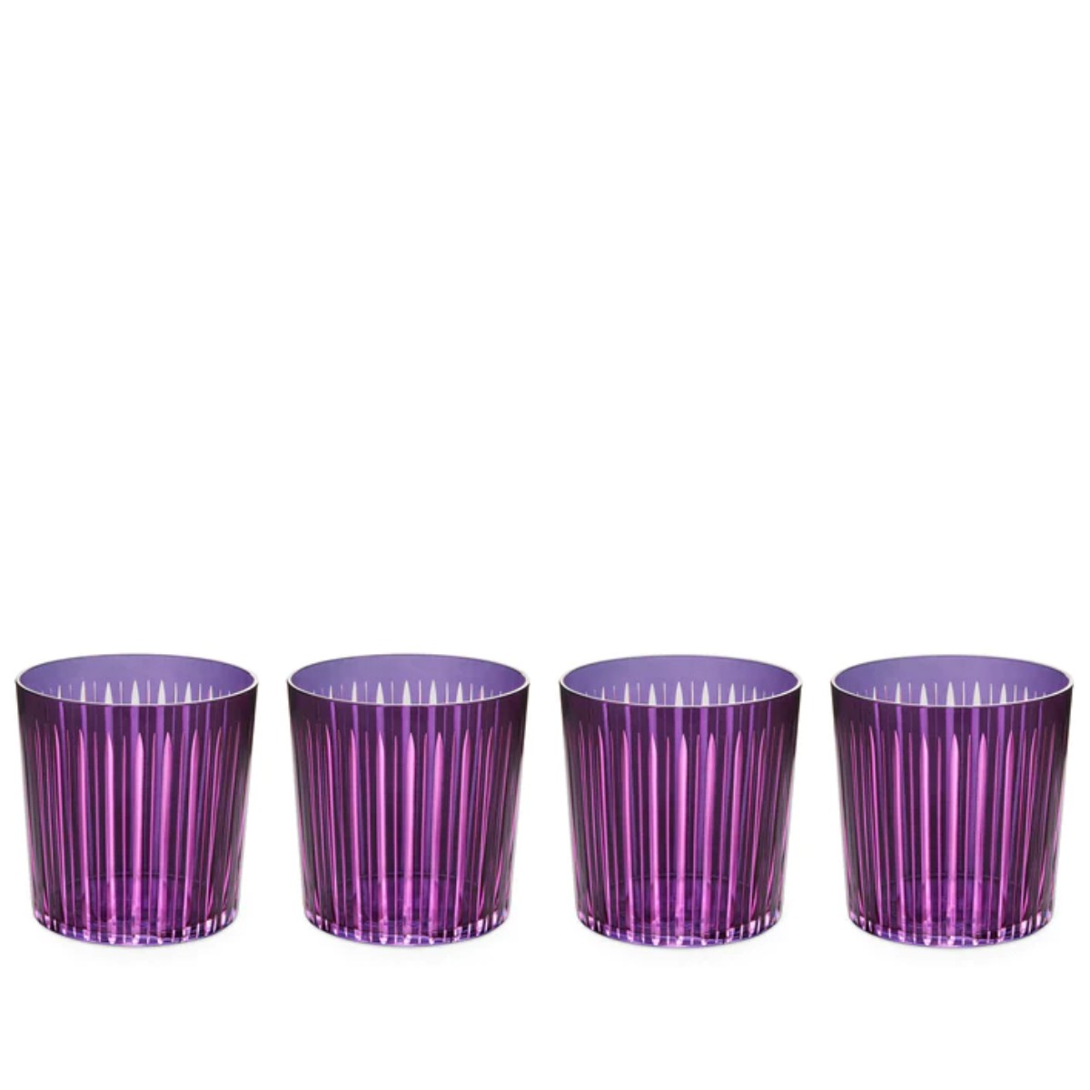 L’Objet | Prism Double Old Fashioned Set of 4 | Purple