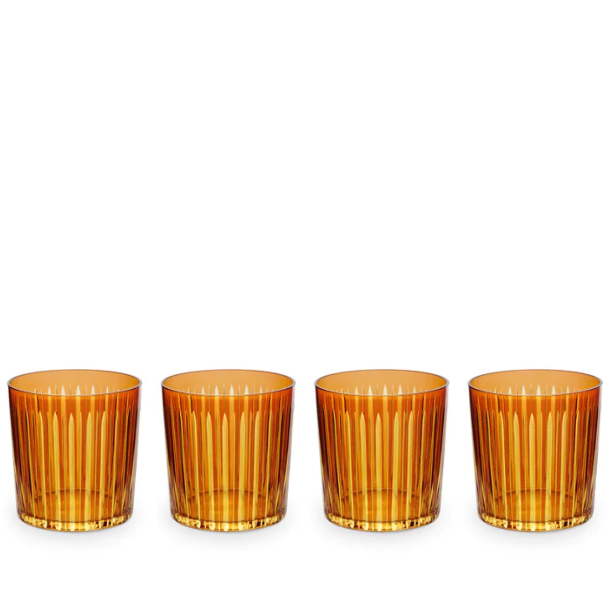 L’Objet | Prism Double Old Fashioned Set of 4 | Amber