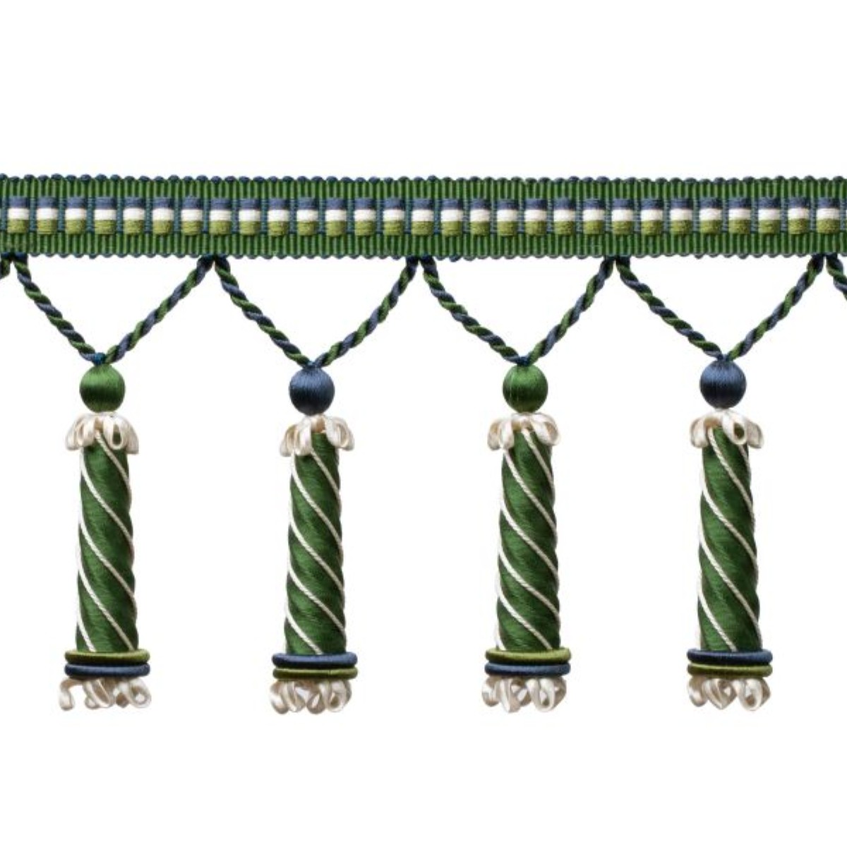 Samuel and Son | Trianon Carved Beaded Fringe | Emerald