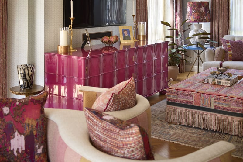 A multi-brand styled vignette of decorative objects