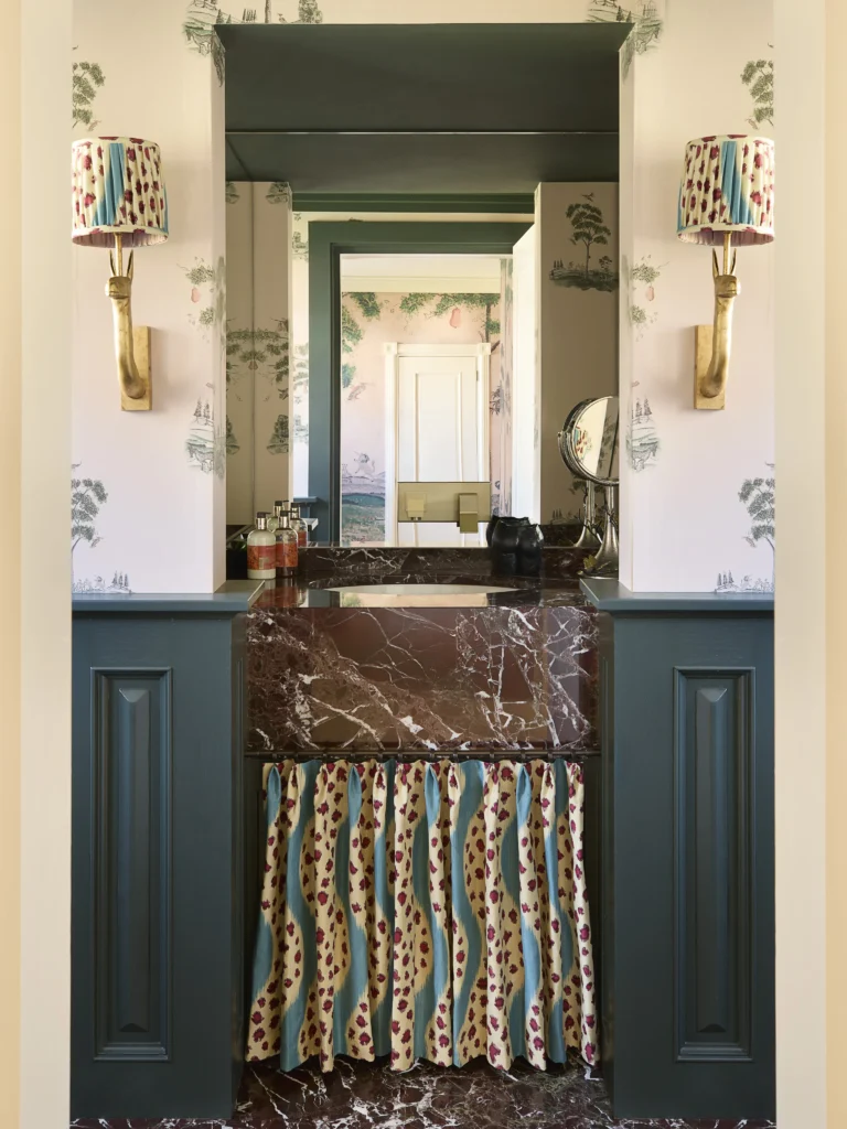 Playful high-impact W/C in country house interior design