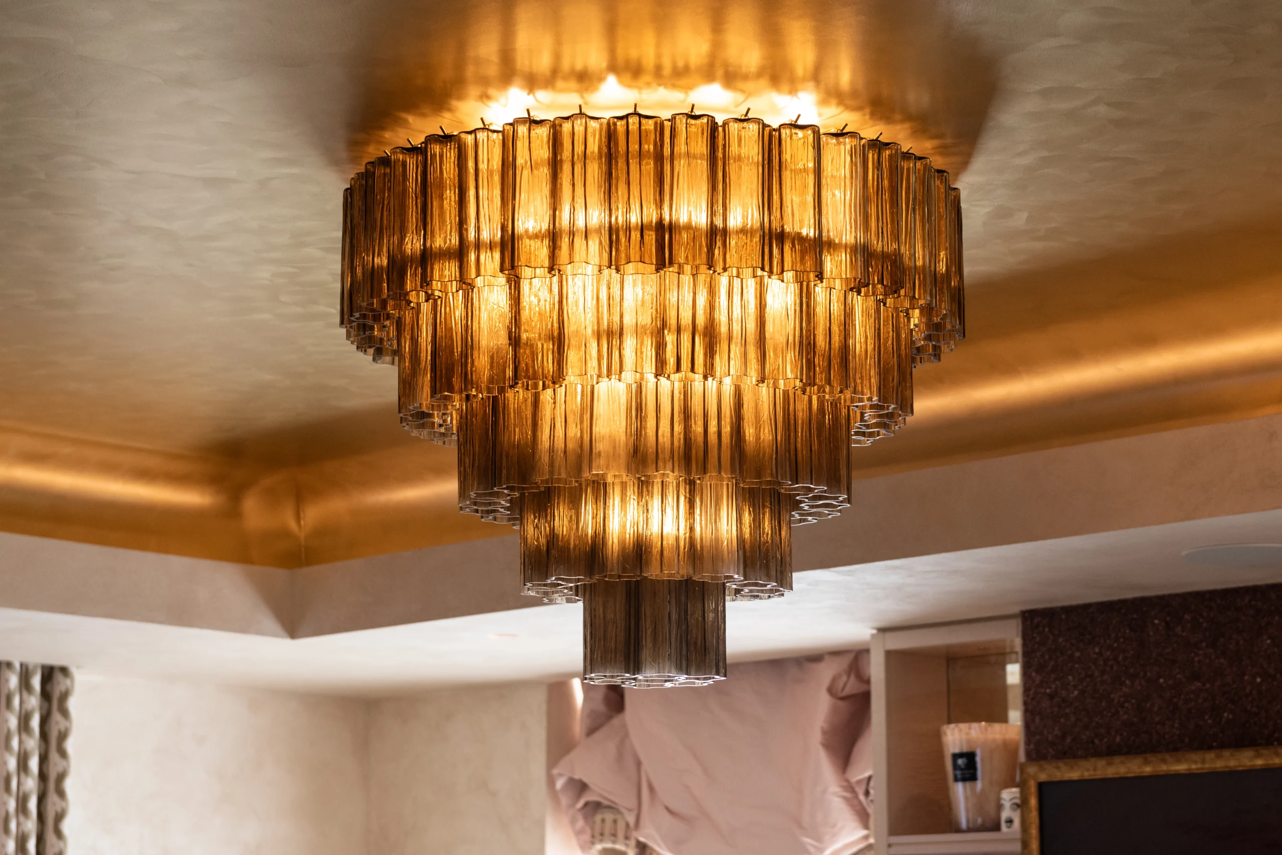 smoked glass chandelier