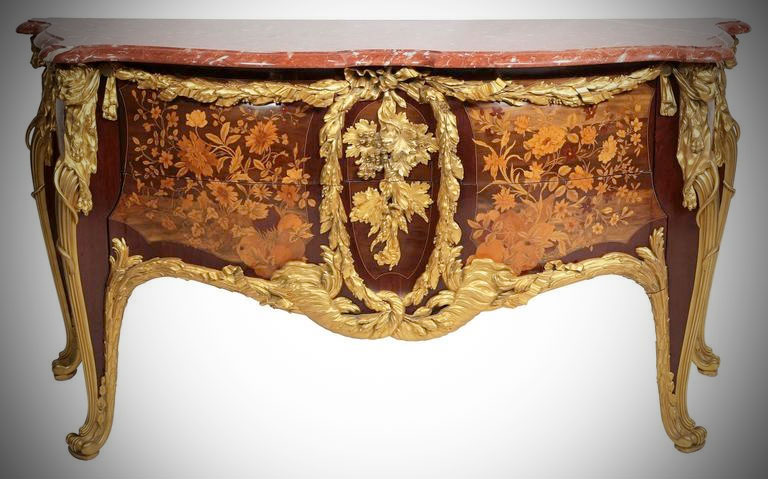 François Linke Louis XV Style Ormolu-Mounted and Marquetry Commode