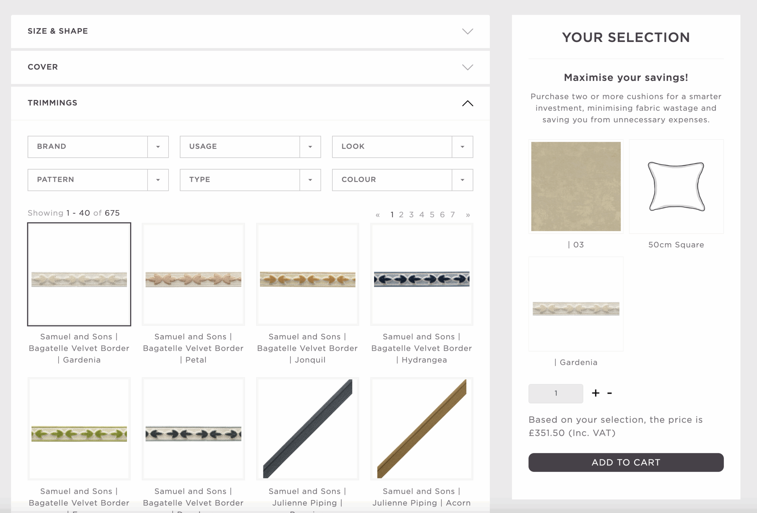 Step 3. Pick your Trimmings