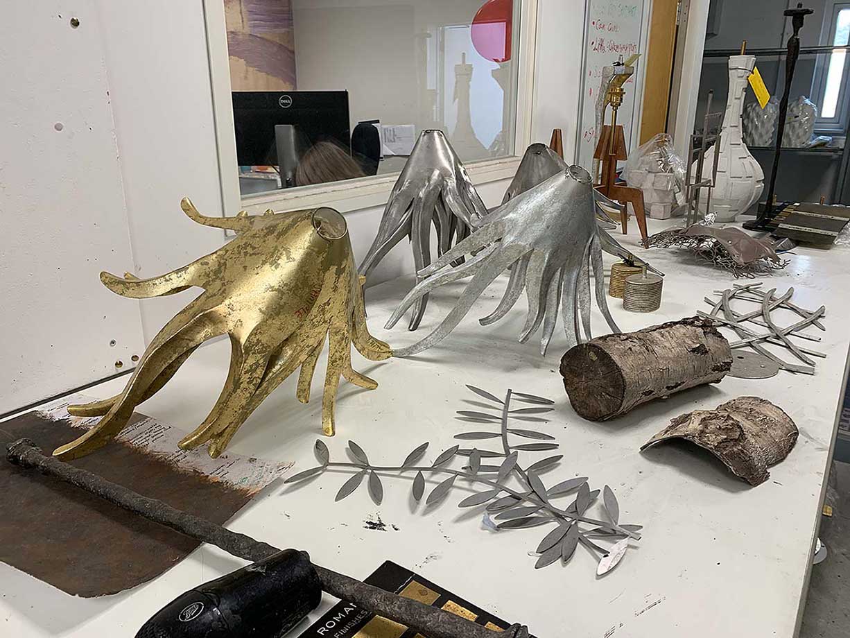 Figure 4 Components of Urchin Chandelier showing finish options Figure 4 Components of Urchin Chandelier showing finish options