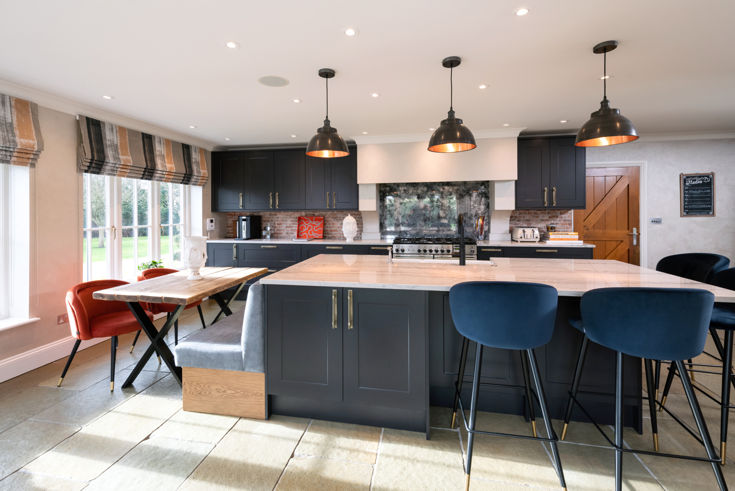 Vibrant farmhouse kitchen redesign with a hint of industrial chic